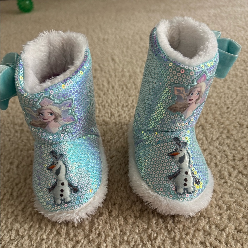 Disney Frozen Blue Sequin Toddler slippers